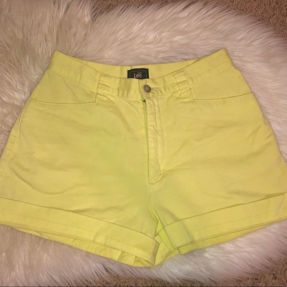Yellow High Rise Shorts